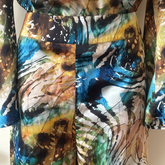 💕Marciano Multi Colour 2 Piece Silky Coordinated Outfit 42 VGUC - Picture 7 of 14